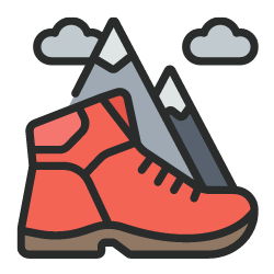 hiking boots and mountain image